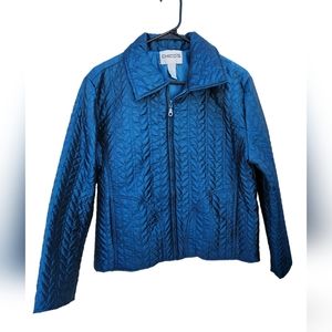 Chico's Dark Teal quilted jacket size Chico's size 1 / Medium / 8